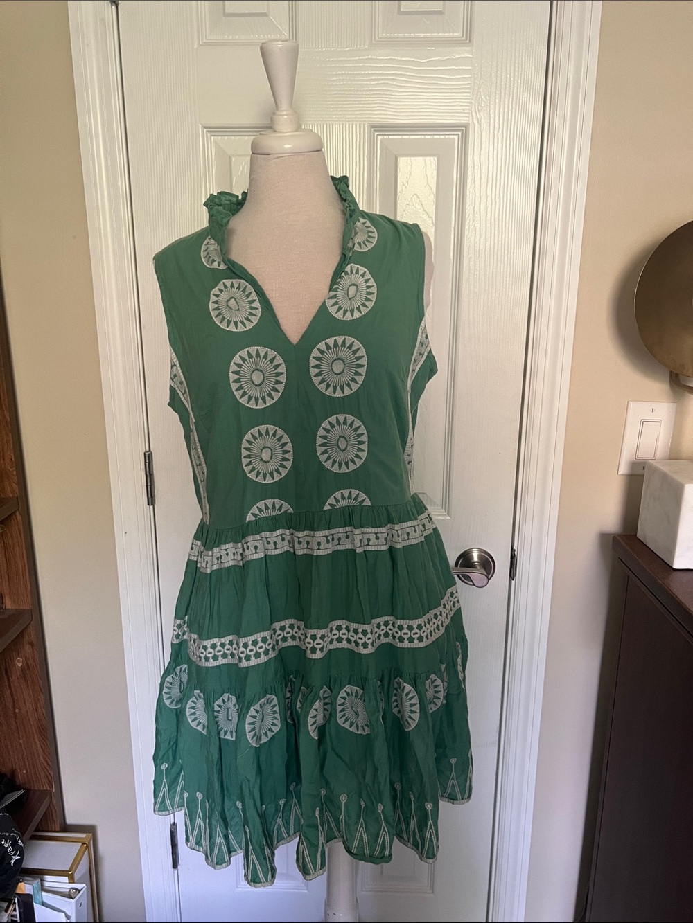 Oliphant yoke dress solie green